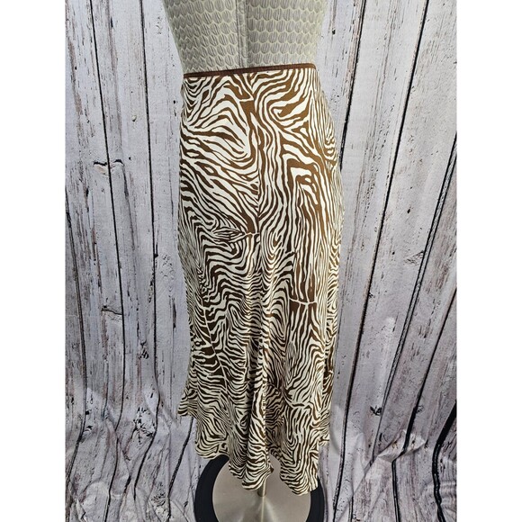 Samsøe Women's L Alsop Skirt Zebra Print Midi A-Line Copenhagen Designer EUC - Picture 7 of 14